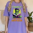 Halloween Teacher Librarian Frankenstein Reading Books Women's Comfort Colors T-Shirt Violet Halloween Teacher Librarian Frankenstein Reading Books Women's Comfort Colors T-Shirt Violet