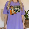 Halloween Teacher Six Seven Meme 6 7 Skeleton Spooky Costume Women's Comfort Colors T-Shirt Violet