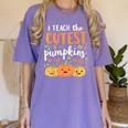 Halloween Teacher I Teach The Cutest Pumpkins In The Patch Women's Comfort Colors T-Shirt Violet Halloween Teacher I Teach The Cutest Pumpkins In The Patch Women's Comfort Colors T-Shirt Violet