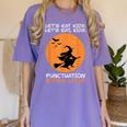 Halloween Teacher Witch Lets Eat Kids Punctuation Women's Comfort Colors T-Shirt Violet