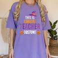 Halloween Teachers This Is My Tired Teacher Costume Women's Comfort Colors T-Shirt Violet