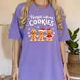 Hangin With My Cookies Gingerbread Christmas Teacher Women's Comfort Colors T-Shirt Violet