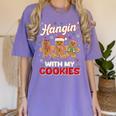 Hangin With My Cookies Gingerbread Man Xmas Teacher Women's Comfort Colors T-Shirt Violet Hangin With My Cookies Gingerbread Man Xmas Teacher Women's Comfort Colors T-Shirt Violet
