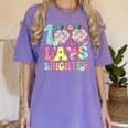 Happy 100th Day Of School 100 Days Brighter Teachers Kids Women's Comfort Colors T-Shirt Violet