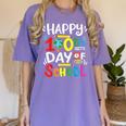 Happy 100th Day Of School 100 Days Of School Teacher Student Women's Comfort Colors T-Shirt Violet Happy 100th Day Of School 100 Days Of School Teacher Student Women's Comfort Colors T-Shirt Violet