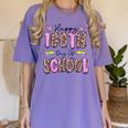 Happy 100th Day Of School Leopard Print Teacher Student Kids Women's Comfort Colors T-Shirt Violet