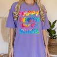 Happy 100th Day Of School Teacher Student 100 Days Tie Dye Men Women Kids Women's Comfort Colors T-Shirt Violet