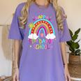 Happy 50th Days Of School Rainbow Teacher 50 Days Smarter Women's Comfort Colors T-Shirt Violet Happy 50th Days Of School Rainbow Teacher 50 Days Smarter Women's Comfort Colors T-Shirt Violet