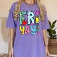 Happy Fri-Yay Friday Lovers Fun Teacher Life FriYay Weekend Women's Comfort Colors T-Shirt Violet Happy Fri-Yay Friday Lovers Fun Teacher Life FriYay Weekend Women's Comfort Colors T-Shirt Violet