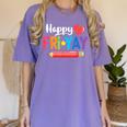 Happy Fri-Yay Friday Lovers Fun Teacher Life Weekend Women's Comfort Colors T-Shirt Violet Happy Fri-Yay Friday Lovers Fun Teacher Life Weekend Women's Comfort Colors T-Shirt Violet