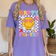Happy Fri-Yay Groovy Teacher Friday Weekend Fri Yay Women's Comfort Colors T-Shirt Violet Happy Fri-Yay Groovy Teacher Friday Weekend Fri Yay Women's Comfort Colors T-Shirt Violet