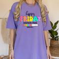 Happy Friyay Teacher School Friday Weekend Vibes Women's Comfort Colors T-Shirt Violet Happy Friyay Teacher School Friday Weekend Vibes Women's Comfort Colors T-Shirt Violet