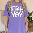 Happy Friyay Teacher Shirt Cute Teacher Fashion Fri-Yay Women's Comfort Colors T-Shirt Violet
