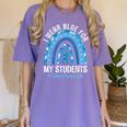 Happy Teacher I Wear Blue For My Students Autism Awareness Women's Comfort Colors T-Shirt Violet Happy Teacher I Wear Blue For My Students Autism Awareness Women's Comfort Colors T-Shirt Violet