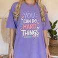 You Can Do Hard Things Test Day Teacher Kids Women's Comfort Colors T-Shirt Violet