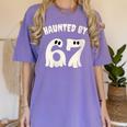 Haunted By 67 Teacher Halloween 6 7 Shirt Women's Comfort Colors T-Shirt Violet