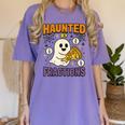 Haunted By Fractions Math Halloween Teacher Women's Comfort Colors T-Shirt Violet Haunted By Fractions Math Halloween Teacher Women's Comfort Colors T-Shirt Violet