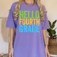 Hello Fourth Grade Shirt 4th Grade Boy Girl Student Teacher Women's Comfort Colors T-Shirt Violet Hello Fourth Grade Shirt 4th Grade Boy Girl Student Teacher Women's Comfort Colors T-Shirt Violet
