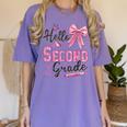 Hello Second Grade First Day Of School Coquette Teacher Girl Women's Comfort Colors T-Shirt Violet Hello Second Grade First Day Of School Coquette Teacher Girl Women's Comfort Colors T-Shirt Violet