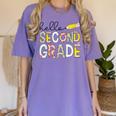 Hello Second Grade Team 2nd Grade Back To School Teacher Kid Women's Comfort Colors T-Shirt Violet