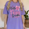 Hello Third Grade First Day Of School Coquette Teacher Girl Women's Comfort Colors T-Shirt Violet Hello Third Grade First Day Of School Coquette Teacher Girl Women's Comfort Colors T-Shirt Violet