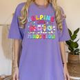 Helping Little Minds Grow Teacher Life Back To School Women's Comfort Colors T-Shirt Violet