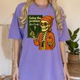 HUGvyn Halloween Skeleton Six Seven 67 Meme PEMDAS Teacher Women's Comfort Colors T-Shirt Violet