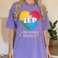 IEP I Encourage Progress Special Education School Teacher Women's Comfort Colors T-Shirt Violet IEP I Encourage Progress Special Education School Teacher Women's Comfort Colors T-Shirt Violet