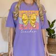 Interventionist Teacher Groovy Coquette Bow Back To School Women's Comfort Colors T-Shirt Violet