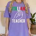 Italian Teacher Italy Italia Back To School First Day Women's Comfort Colors T-Shirt Violet Italian Teacher Italy Italia Back To School First Day Women's Comfort Colors T-Shirt Violet
