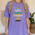 I Just Like To Teach Teaching My Favorite Christmas Teacher Women's Comfort Colors T-Shirt Violet I Just Like To Teach Teaching My Favorite Christmas Teacher Women's Comfort Colors T-Shirt Violet