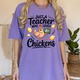 Just a Teacher Who Loves Chickens Chicken Farm Animal Lover Women's Comfort Colors T-Shirt Violet Just a Teacher Who Loves Chickens Chicken Farm Animal Lover Women's Comfort Colors T-Shirt Violet