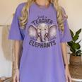 Just a Teacher Who Loves Elephants Elephant Lover Educator Women's Comfort Colors T-Shirt Violet