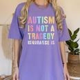 Kids AUTISM IS NOT A TRAGEDY IGNORANCE IS Proud Teacher Crew Women's Comfort Colors T-Shirt Violet