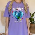 Be Kind Dolphin Autism Awareness Back To School Teacher Men Women Kids Women's Comfort Colors T-Shirt Violet