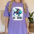 Be Kind Rainbow Fish Teacher Life Back To School Teaching Men Women Women's Comfort Colors T-Shirt Violet