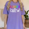 Kinder Crew Kindergarten Teacher 1st Day Of School Women's Comfort Colors T-Shirt Violet