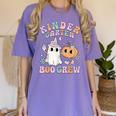 Kindergarten Boo Crew Halloween Floral Ghost Kinder Teacher Women's Comfort Colors T-Shirt Violet