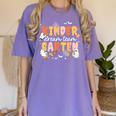 Kindergarten Dream Ghost Team Fall Halloween Spooky Teachers Women's Comfort Colors T-Shirt Violet Kindergarten Dream Ghost Team Fall Halloween Spooky Teachers Women's Comfort Colors T-Shirt Violet