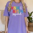 Kindergarten Squad Team Crew Teacher Back To School Women's Comfort Colors T-Shirt Violet Kindergarten Squad Team Crew Teacher Back To School Women's Comfort Colors T-Shirt Violet