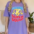 Kindergarten Super Squad Superhero Teacher Team Men Women Girls Kids Women's Comfort Colors T-Shirt Violet Kindergarten Super Squad Superhero Teacher Team Men Women Girls Kids Women's Comfort Colors T-Shirt Violet