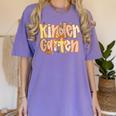 Kindergarten Teacher Fall Pumpkin Autumn Cute Women's Comfort Colors T-Shirt Violet Kindergarten Teacher Fall Pumpkin Autumn Cute Women's Comfort Colors T-Shirt Violet