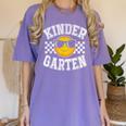 Kindergarten Teacher First Day Of Kinder Back To School Women's Comfort Colors T-Shirt Violet Kindergarten Teacher First Day Of Kinder Back To School Women's Comfort Colors T-Shirt Violet