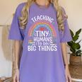 Kindergarten Teacher Tiny Humans Pre-School Teacher Women's Comfort Colors T-Shirt Violet Kindergarten Teacher Tiny Humans Pre-School Teacher Women's Comfort Colors T-Shirt Violet