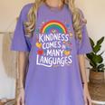 Kindness Comes In Many Languages ESL English Teacher Women's Comfort Colors T-Shirt Violet