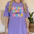 Learning Is Out Of This World Solar System Science Teacher Women's Comfort Colors T-Shirt Violet Learning Is Out Of This World Solar System Science Teacher Women's Comfort Colors T-Shirt Violet