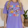 Learning Is Out Of This World Space Back To School Teacher Women's Comfort Colors T-Shirt Violet