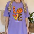 Leopard Pumpkin Love Teacher Life Thanksgiving Fall Women Women's Comfort Colors T-Shirt Violet