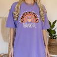 Leopard Rainbow Thankful Thanksgiving Teacher Women Kids Women's Comfort Colors T-Shirt Violet Leopard Rainbow Thankful Thanksgiving Teacher Women Kids Women's Comfort Colors T-Shirt Violet