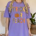 Leopard Trick Or Teach Halloween Teacher Costume Women Women's Comfort Colors T-Shirt Violet